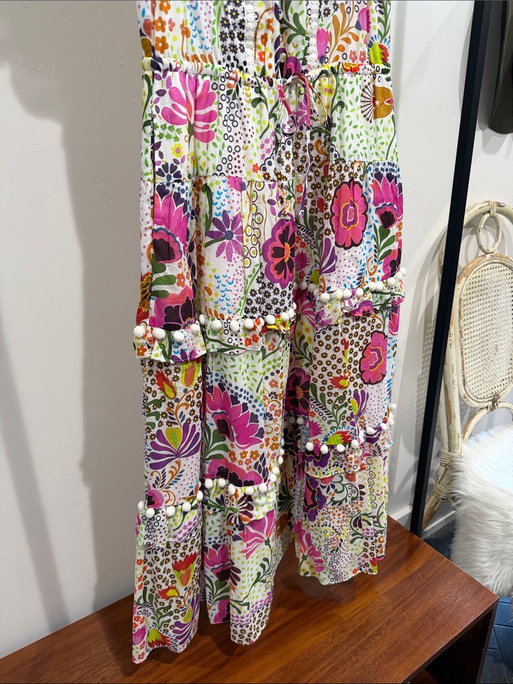 J. Crew Floral Midi Dress in Pink, Green, Purple, Yellow - Picture 6 of 10